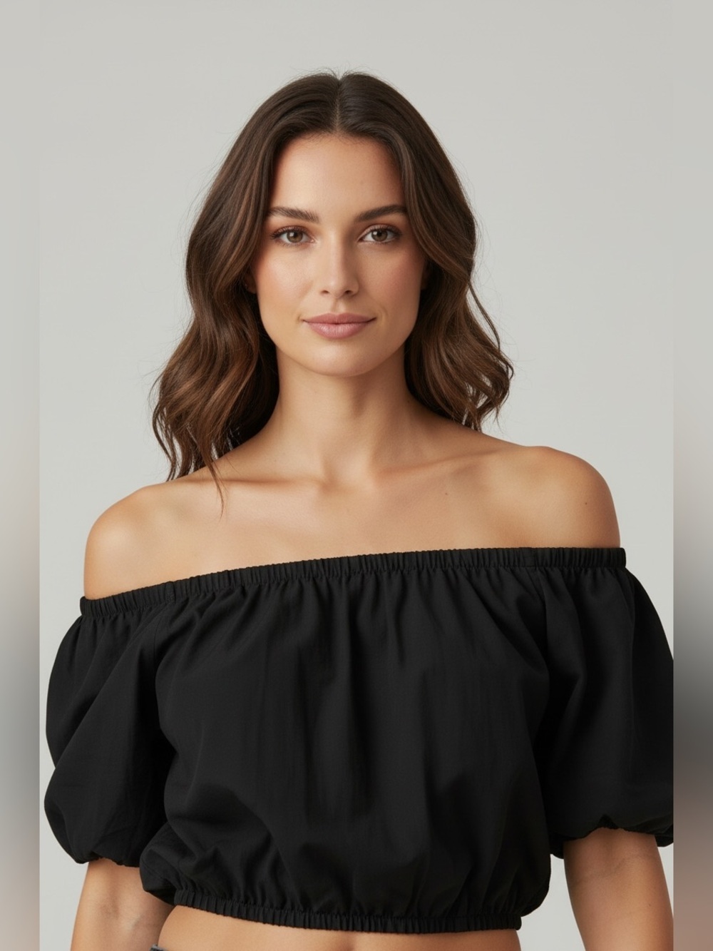H&M Black Women's off the shoulders Crop Top size L
